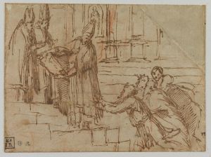 Trois évêques et un groupe de suppliants ; © Bayonne, musée Bonnat-Helleu / cliché A. Vaquero