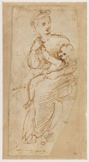 Vierge à l'Enfant ou Femme tenant un enfant ; Femme assise (recto) ; © Bayonne, musée Bonnat-Helleu / cliché A. Vaquero