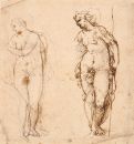 Deux études de femme nue ; Femme nue debout, vue de dos (...