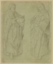 Deux figures d'apôtres ; Homme et sainte femme (verso)