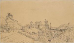 Vue de Rome, prise du Pincio ; Croquis (verso) ; © Bayonne, musée Bonnat-Helleu / cliché A. Vaquero