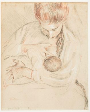 Alice Helleu allaitant Jean Helleu à trois jours ; © Bayonne, musée Bonnat-Helleu / cliché D. Duchon-Doris