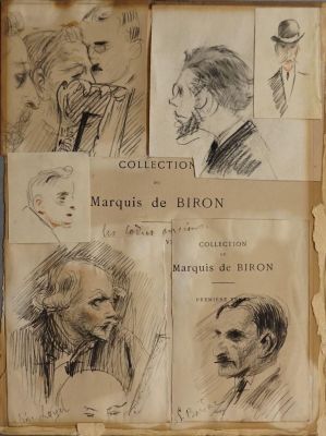 Croquis réalisés pendant des ventes aux enchères ; Homme de profil gauche ; Croquis (verso) ; © Bayonne, musée Bonnat-Helleu / cliché É. Remazeilles - H. Charbey