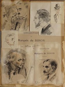 Croquis réalisés pendant des ventes aux enchères ; Portrait du banquier Sigismond Bardac ; © Bayonne, musée Bonnat-Helleu / cliché É. Remazeilles - H. Charbey
