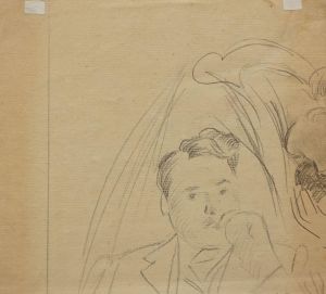 Deux études d'Alice Helleu ; Portrait d'homme et profil de femme (verso) ; © Bayonne, musée Bonnat-Helleu / cliché É. Remazeilles - H. Charbey
