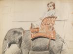 Paulette Helleu, bébé, sur son éléphant