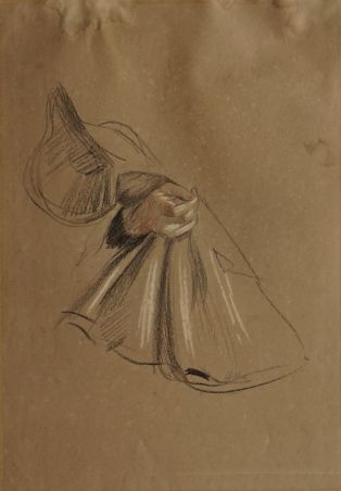 Étude de draperie ; Essai de crayons (verso) ; © Bayonne, musée Bonnat-Helleu / cliché É. Remazeilles - H. Charbey