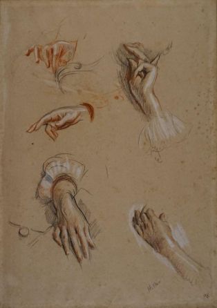 Cinq études de main ; © Bayonne, musée Bonnat-Helleu / cliché É. Remazeilles - H. Charbey