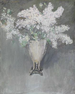 Bouquet de lilas dans un vase en argent ; © Bayonne, musée Bonnat-Helleu / cliché A. Vaquero