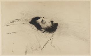 Marcel Proust sur son lit de mort ; © Bayonne, musée Bonnat-Helleu / cliché A. Vaquero