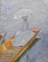 Fig. 1 : Paul César Helleu, "Madame Helleu dans une barque à Fladbury”, 1889, huile sur toile, inv. 2010.1.24