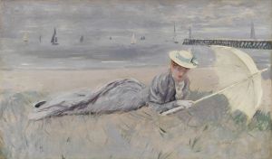Madame Helleu sur la plage de Deauville