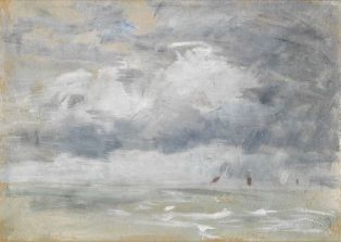 Eugène Boudin, "Ciel et mer par temps d'orage", huile sur papier, inv. 2010.1.7 ; © Bayonne, musée Bonnat-Helleu / cliché A. Vaquero