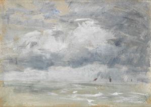 Fig. 1 : Eugène Boudin, “Ciel et mer par temps d’orage”, huile sur papier, inv. 2010.1.7