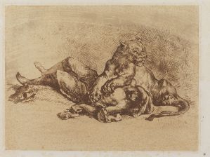 Lionne déchirant la poitrine d'un Arabe ; © Bayonne, musée Bonnat-Helleu / cliché A. Vaquero