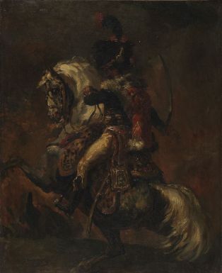 Officier de chasseur à cheval de la garde impériale chargeant ; © Bayonne, musée Bonnat-Helleu / cliché A. Vaquero
