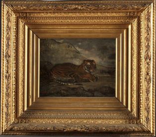 Tigre couché, tourné à droite ; © Bayonne, musée Bonnat-Helleu / cliché A. Vaquero