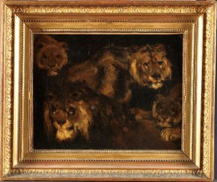 Étude de quatre têtes de lions ; © Bayonne, musée Bonnat-Helleu / cliché A. Vaquero
