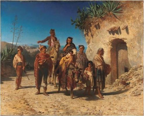 Famille de bohémiens en voyage (Andalousie) ; Famille bohémienne en voyage (titre ancien)