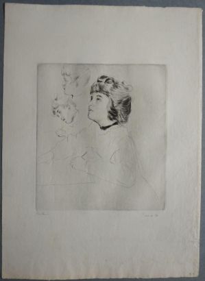 Feuille d'études : Ellen Helleu écrivant ; © Bayonne, musée Bonnat-Helleu / cliché É. Remazeilles - H. Charbey