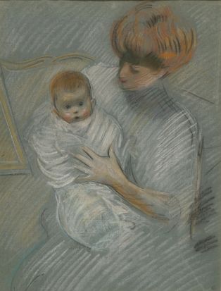 Paulette Helleu dans les bras de sa mère ; © Bayonne, musée Bonnat-Helleu / cliché A. Vaquero