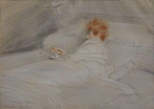Alice Helleu malade, alitée ; © Bayonne, musée Bonnat-Helleu / cliché É. Remazeilles - H. Charbey