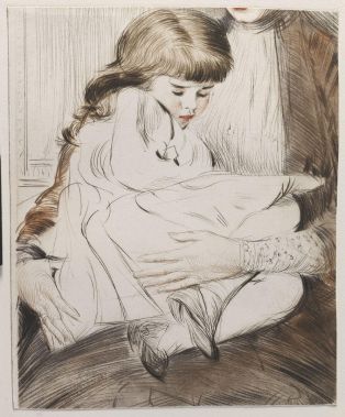 Paulette Helleu endormie sur les genoux de sa mère ; © Bayonne, musée Bonnat-Helleu / cliché A. Vaquero