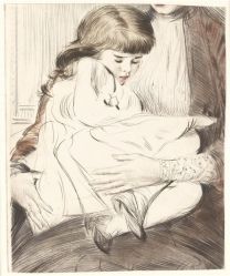 Paulette endormie sur les genoux de sa mère ; © Bayonne, musée Bonnat-Helleu / cliché A. Vaquero