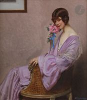 D. Etcheverry, "Jeune femme au bouquet" ; © Tous droits réservés