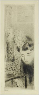 P.-C. Helleu, "Femme avec hortensias" ; © Bayonne, musée Bonnat-Helleu / tous droits réservés ; 