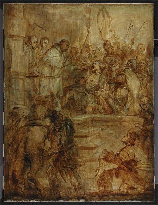 La Conversion de Guillaume d'Aquitaine par saint Bernard ; © Bayonne, musée Bonnat-Helleu / cliché A. Vaquero