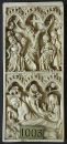 Plaque de reliure : Crucifixion, Nativité et Annonciation...