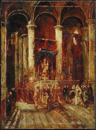 Procession dans une église ; © Bayonne, musée Bonnat-Helleu / cliché A. Vaquero