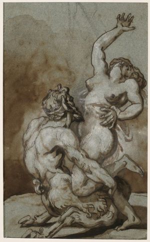 Satyre entraînant une femme (recto) ; Homme tenant une femme embrassée (verso) ; © Bayonne, musée Bonnat-Helleu / cliché A. Vaquero