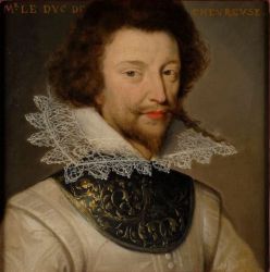 Fig. 27 : Claude de Lorraine, duc de Chevreuse, galerie de portraits de Saint-Germain-Beaupré (Creuse), anonyme, première moitié du XVIIe siècle. collection Château royal de Blois
