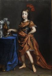 Fig. 23 : Philippe de France, duc d'Anjou, en costume à l'antique dit aussi Bellérophon, Jean Nocret, vers 1650, collection Château royal de Blois