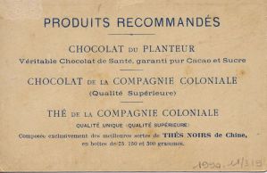 chromo ; chocolat du planteur