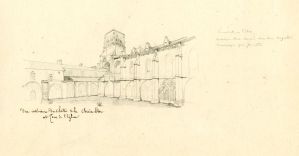 Vue intérieure du cloître de la Chaise-Dieu