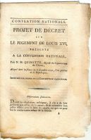 Projet de décret sur le jugement de Louis XVI