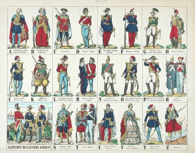 ALPHABET DE LA GUERRE D'ORIENT. (titre inscrit) : Cliché H. Rouyer
