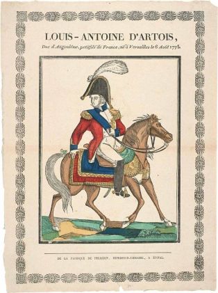 LOUIS-ANTOINE D'ARTOIS, / Duc d'Angoulême, petitfils de France, né à Versailles le 6 août 1775. (titre inscrit)