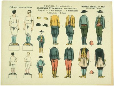 POUPEES A HABILLER : COSTUMES ETRANGERS. / PETITES CONSTRUCTIONS, N° 1121. (titre inscrit) : Cliché H. Rouyer