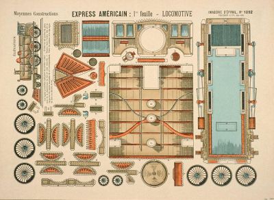 TRAIN DE PARIS / EXPRESS AMÉRICAIN : 1re feuille - LOCOMOTIVE (titre inscrit) : Cliché H. Rouyer