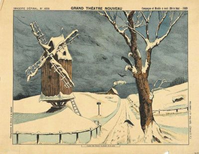 GRAND THÉATRE NOUVEAU Campagne et Moulin à vent (Effet de Neige) -.FOND (titre inscrit) : Cliché H. Rouyer