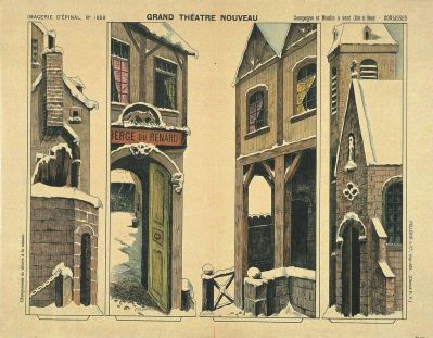 GRAND THEATRE NOUVEAU Campagne et Moulin à vent (Effet de Neige) -.COULISSES (titre inscrit) : Cliché H. Rouyer