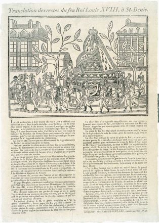 Translation des restes du feu Roi Louis XVIII, à St-Denis. (titre inscrit)