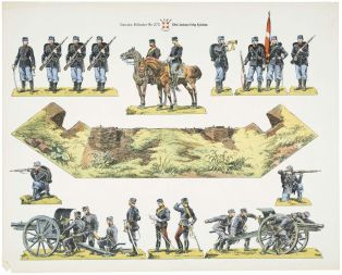 Danske Billeder Nr 273. (titre inscrit) ; images danoises 273 (titre traduit) ; Infanterie et artillerie (titre factice) ; © H. Rouyer