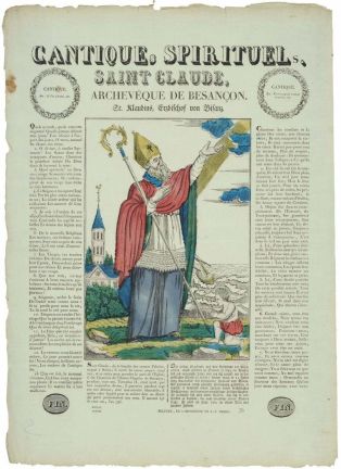 CANTIQUEs SPIRITUELs. / SAINT CLAUDE, / ARCHEVEQUE DE BESANCON. (titre inscrit, fr., all., gothique)