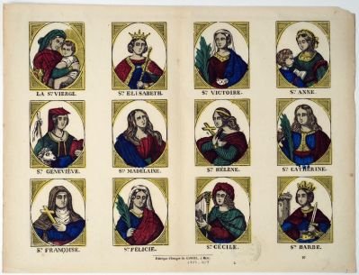 LA STE. VIERGE. […] STE. BARBE. 97 (titre inscrit) ; planche de saintetés (titre factice)