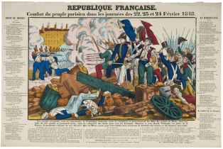 REPUBLIQUE FRANCAISE. / Combat du peuple parisien dans les journées des 22, 23 et 24 Février 1848. (titre inscrit)